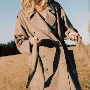 Christy dawn Marlow trench coat tobacco NWOT small